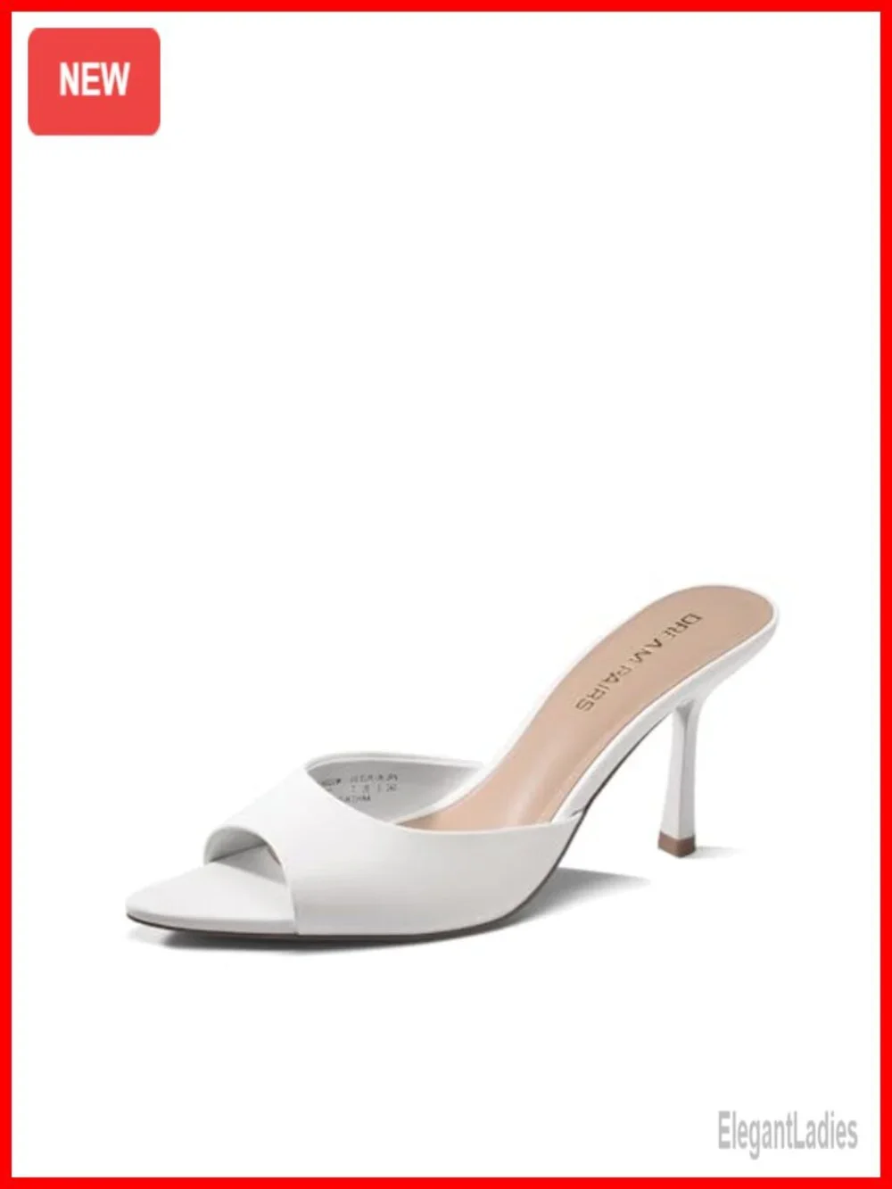 Pointed Toe Peep Toe Kitten Heel Mules Sandals Slip On Dressy Comfortable Foam